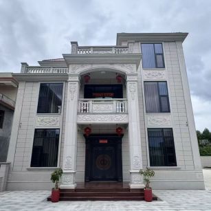 泉州 芝麻白石材别墅干挂案例展示