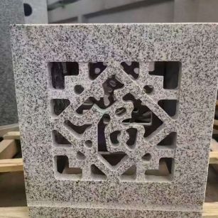 泉州 芝麻白花岗岩镂空雕花灯笼