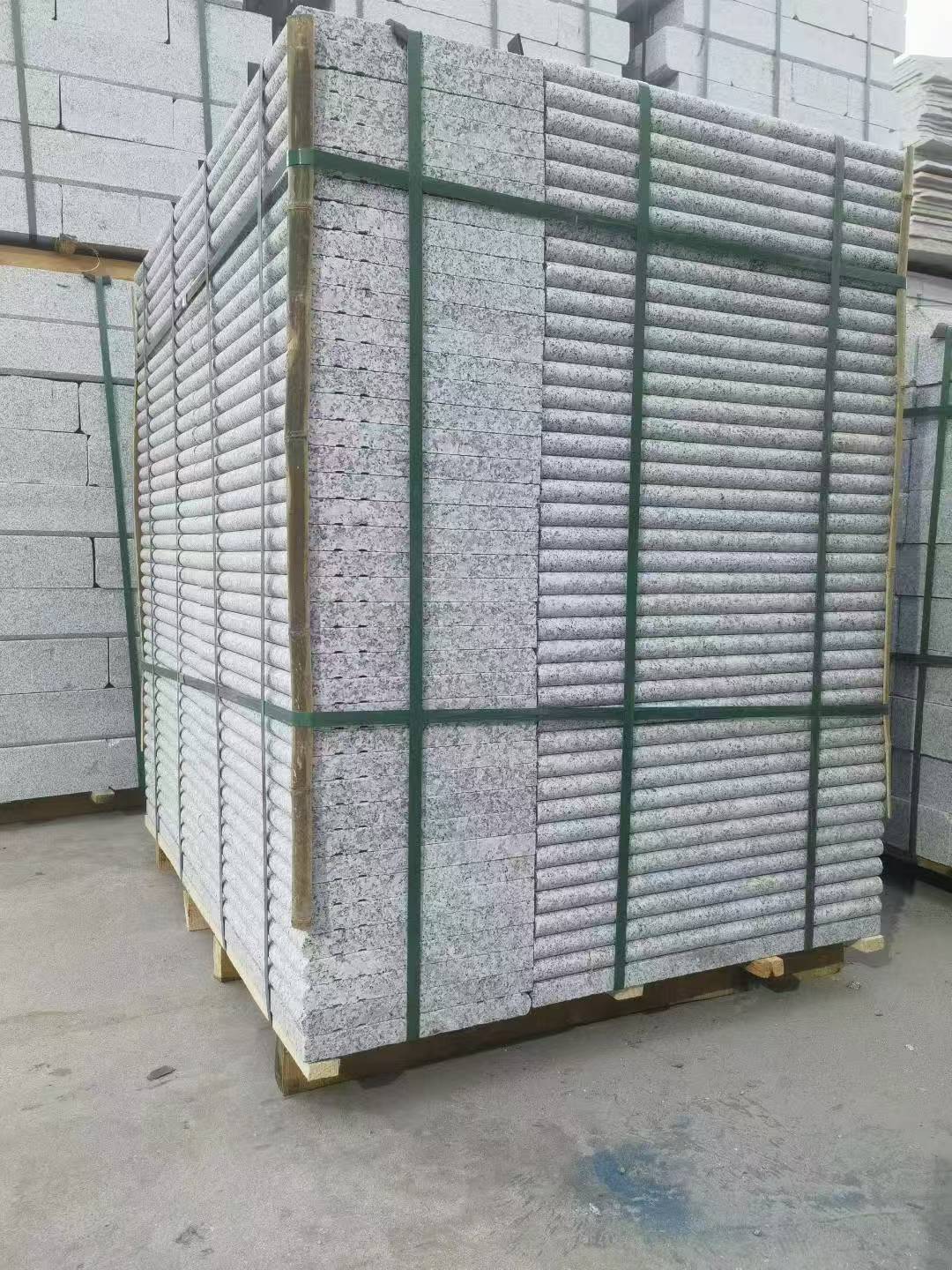 泉州 芙蓉白3公分厚磨圆边、拉槽，楼梯踏步