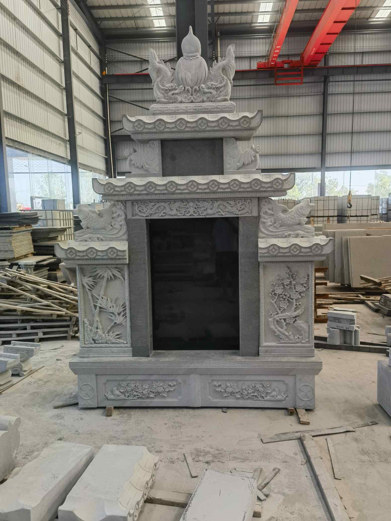 泉州 芝麻灰高档墓碑、土墓，一套也支持定做