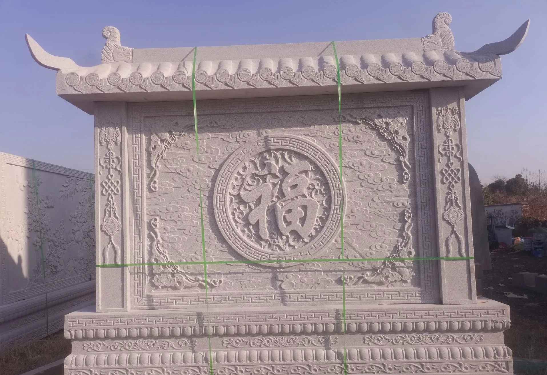 泉州 芝麻白花岗岩屏风，照壁，影壁